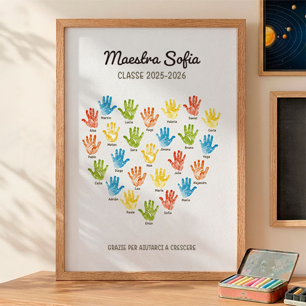 Poster per Insegnanti con Mani e Nomi personalizzati