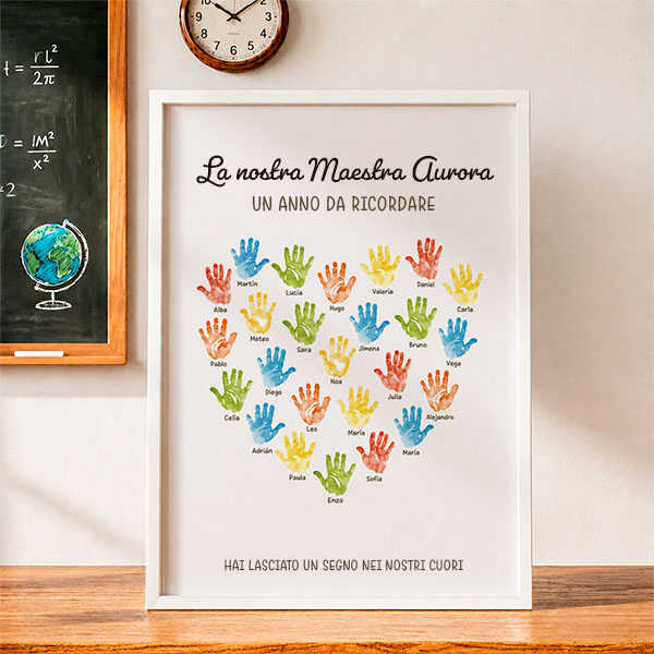 Poster per Insegnanti con Mani e Nomi personalizzati