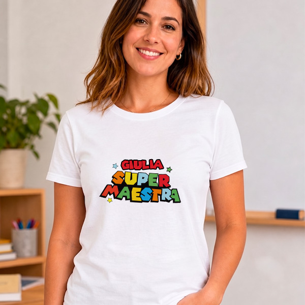T-shirt Super Profe con Nomi personalizzati