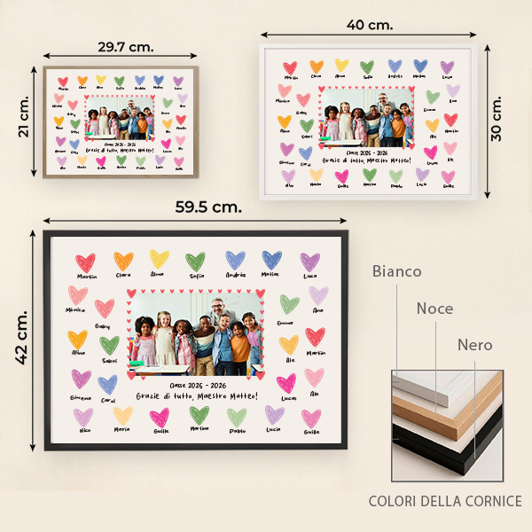 Poster per Insegnanti di Cuori con Foto personalizzata