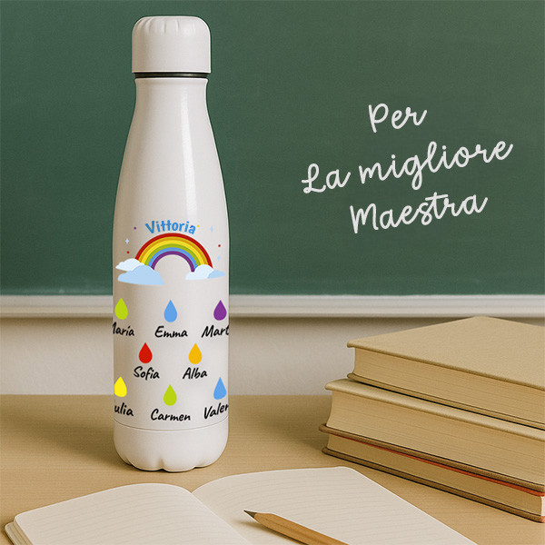 Borraccia Pioggia con Nome e Testo personalizzata