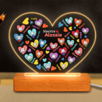 Lampada Cuori Pupazzetti con Nomi e Testo personalizzato Miniatura di Lampada Cuori Pupazzetti con Nomi e Testo personalizzato