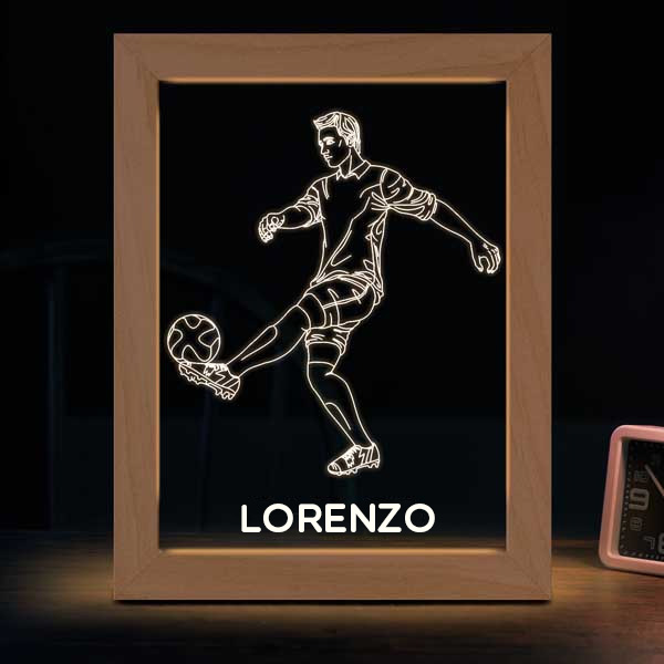 Lampada Giocatore di Calcio con Nome personalizzata