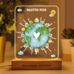 Miniatura di Lampada Pianeta per Insegnante con Nomi Personalizzati