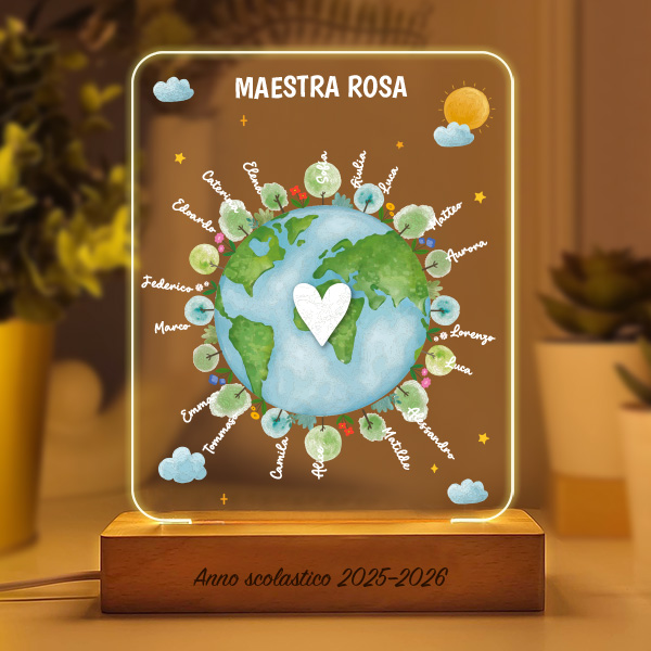 Lampada Pianeta per Insegnante con Nomi Personalizzati