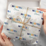 Miniatura di Carta Regalo Colorata per Insegnanti con Nome Personalizzato