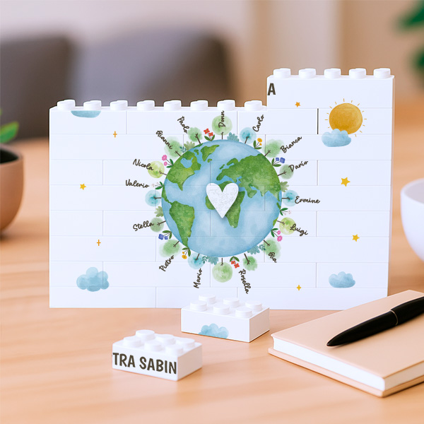 Puzzle di Blocchi Pianeta con Nomi personalizzati