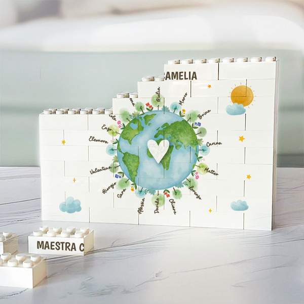Puzzle di Blocchi Pianeta con Nomi personalizzati