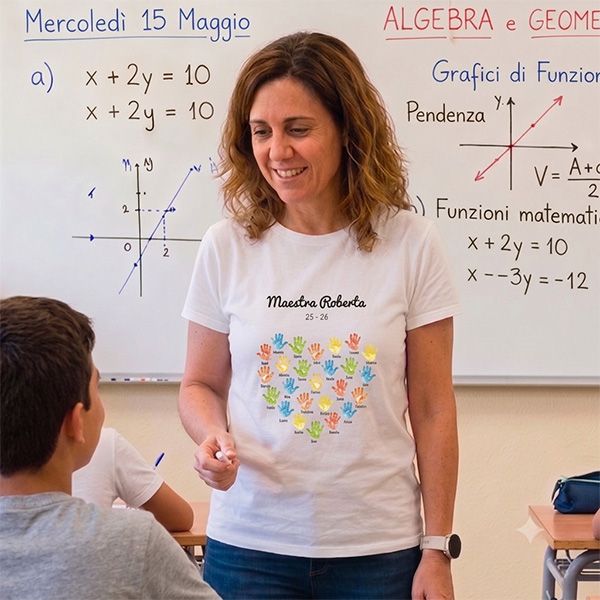 T-shirt Mani per Insegnanti con Nomi Personalizzati