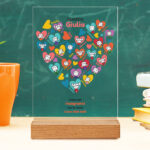 Targa Cuori con Pupazzetti con Nomi personalizzata Miniatura di Targa Cuori con Pupazzetti con Nomi personalizzata