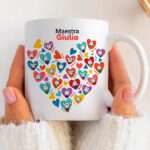 Tazza Cuori con Pupazzetti con Nomi personalizzata Miniatura di Tazza Cuori con Pupazzetti con Nomi personalizzata