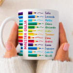 Tazza Matite Colorate con Nomi personalizzata Miniatura di Tazza Matite Colorate con Nomi personalizzata