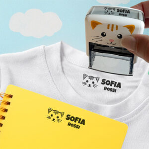 Timbro Personalizzato per Vestiti dei Bambini con Nome e Disegno Personalizzato