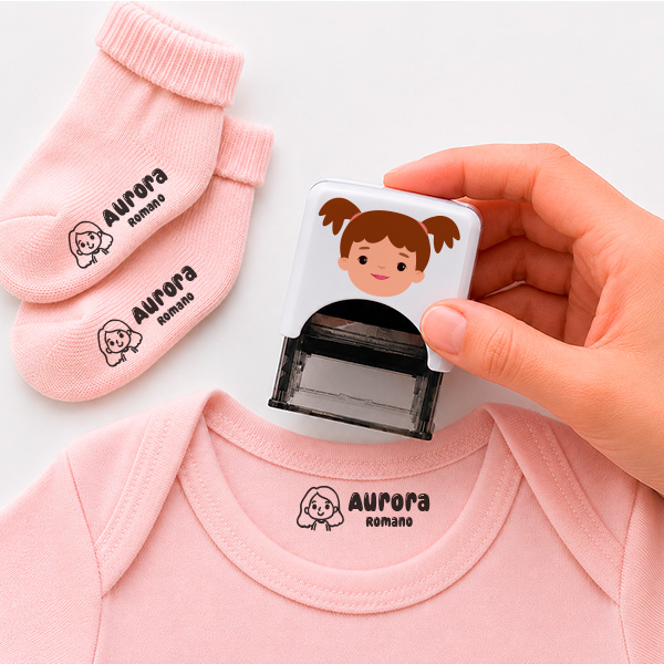 Timbro Personalizzato per Vestiti dei Bambini con Nome e Disegno Personalizzato