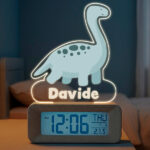 Miniatura di Sveglia Dino con Luce e Nome Personalizzato