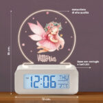 Miniatura di Sveglia per Bambina con Fata, Luce e Nome personalizzato