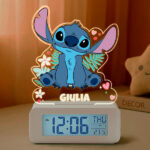 Sveglia Stitch con Luce e Nome personalizzato Miniatura di Sveglia Stitch con Luce e Nome personalizzato