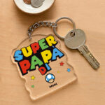 Miniatura di Portachiavi Super Papà con Nomi Personalizzati