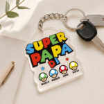 Miniatura di Portachiavi Super Papà con Nomi Personalizzati