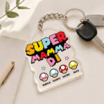 Miniatura di Portachiavi Super Mamma con Nomi Personalizzati