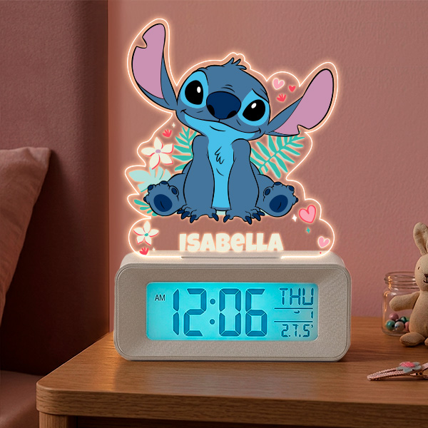 Sveglia Stitch con Luce e Nome personalizzato