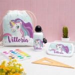 Miniatura di Borraccia per Bambini Unicorni Colorati Personalizzata