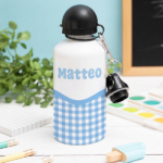 Borraccia per Bambini Quadretti Personalizzata Miniatura di Borraccia per Bambini Quadretti Personalizzata