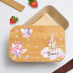 Portapranzo per Bambini con Coperchio in Legno Fate Personalizzato Miniatura di Portapranzo per Bambini con Coperchio in Legno Fate Personalizzato
