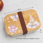 Miniatura di Portapranzo per Bambini con Coperchio in Legno Fate Personalizzato