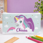 Astuccio per Bambini Unicorni Colorati Personalizzato Miniatura di Astuccio per Bambini Unicorni Colorati Personalizzato