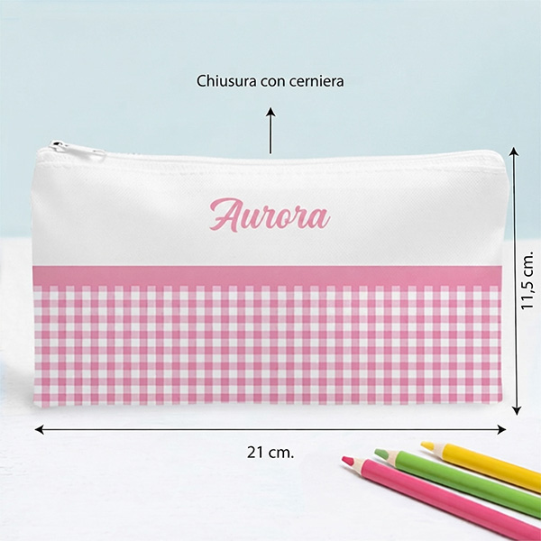 Astuccio per Bambini Quadretti Personalizzato