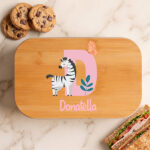Portapranzo Bambini con Coperchio in Legno e Iniziale Personalizzata Miniatura di Portapranzo Bambini con Coperchio in Legno e Iniziale Personalizzata