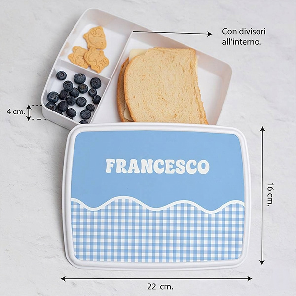 Portapranzo per Bambini Quadretti Personalizzato