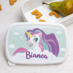 Miniatura di Portapranzo per Bambini Unicorni Colorati Personalizzato