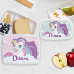 Miniatura di Portapranzo per Bambini Unicorni Colorati Personalizzato
