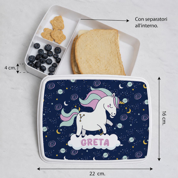 Portapranzo per Bambini Unicorni Colorati Personalizzato