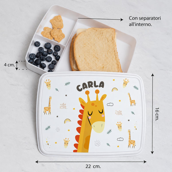 Portapranzo per Bambini Animali Colorati Personalizzato