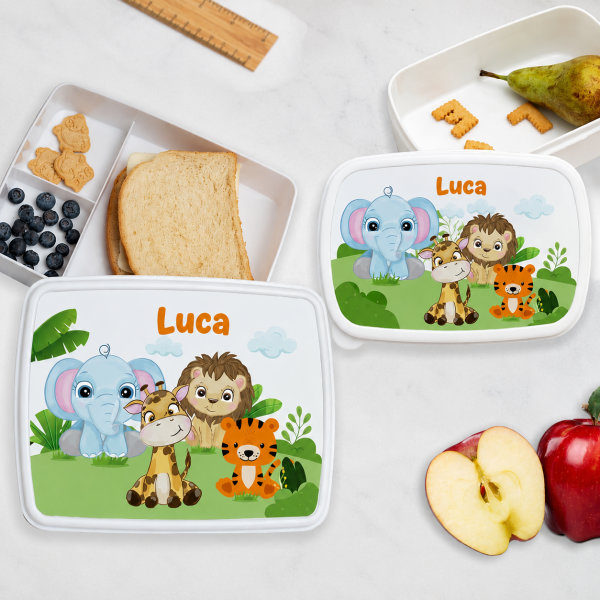 Portapranzo per Bambini con Animali della Giungla personalizzato