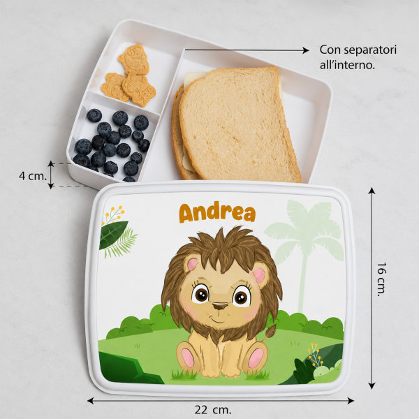 Portapranzo per Bambini con Animali della Giungla personalizzato