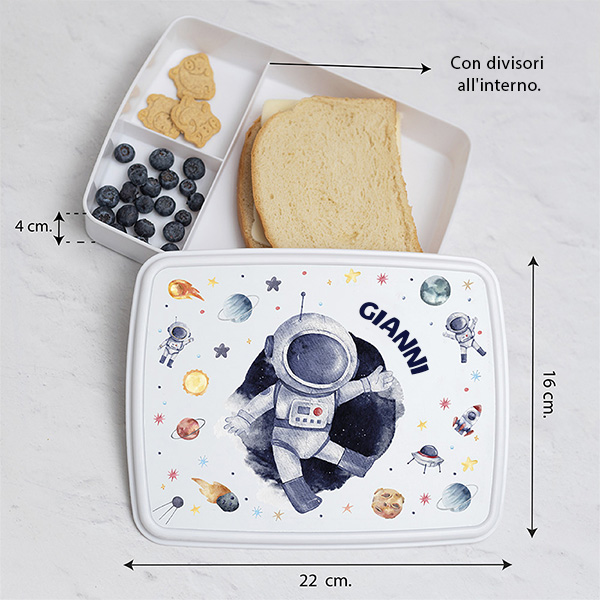 Portapranzo per Bambini con Astronauta nello Spazio personalizzato