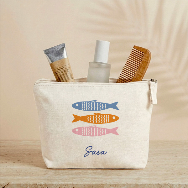 Beauty Case Pesci Colorati con Nome Personalizzato