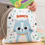 Zaino a Sacca per Bambini Animali Colorati Personalizzato Miniatura di Zaino a Sacca per Bambini Animali Colorati Personalizzato
