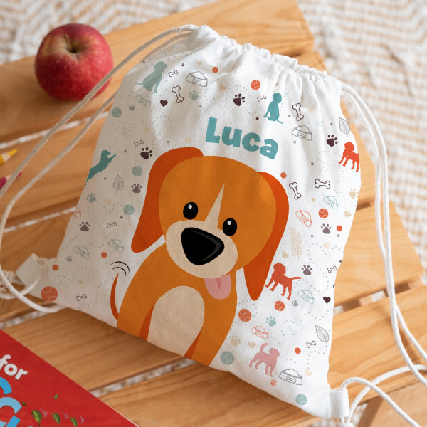 Zaino a Sacca per Bambini Animali Colorati Personalizzato