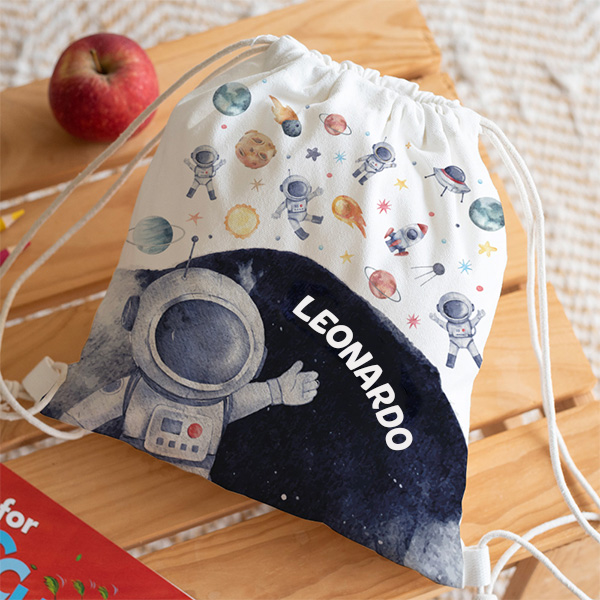 Zaino a Sacca per Bambini Astronauta nello Spazio Personalizzato