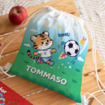Miniatura di Zaino a Sacca per Bambini a Tema Calcio personalizzato