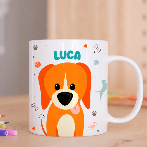 Tazza Infrangibile per Bambini Animali Colorati con Nome Personalizzata