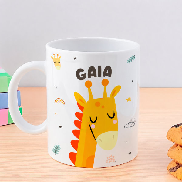 Tazza Infrangibile per Bambini Animali Colorati con Nome Personalizzata