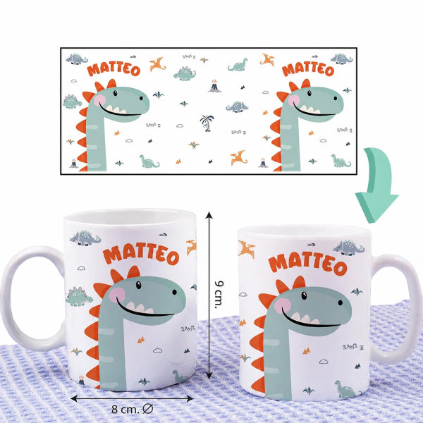 Tazza Infrangibile per Bambini Animali Colorati con Nome Personalizzata