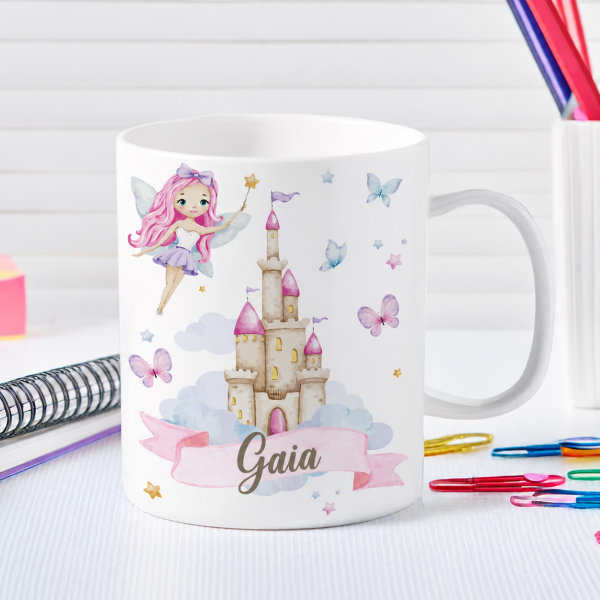 Tazza Infrangibile per Bambini Fate con Nome Personalizzata