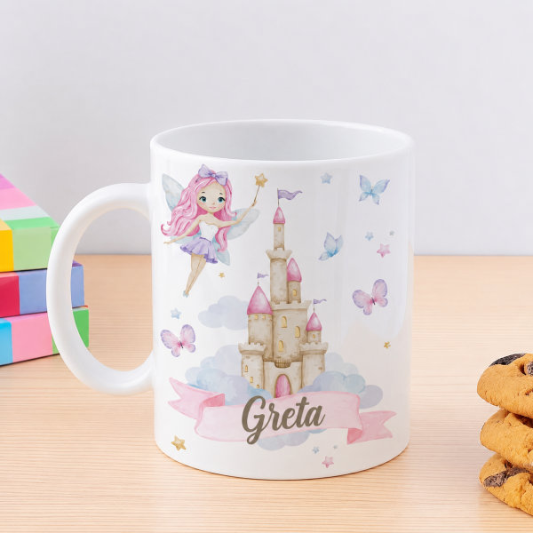Tazza Infrangibile per Bambini Fate con Nome Personalizzata